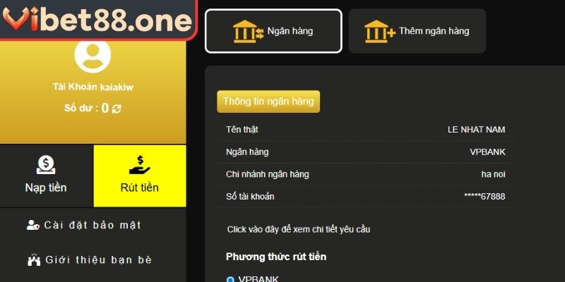 Lưu ý khi rút tiền VIBET88